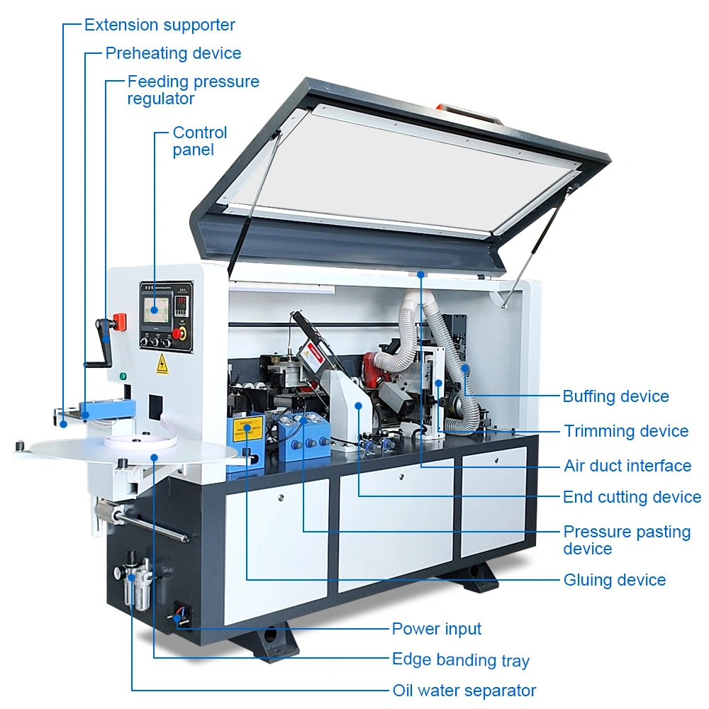 Woodworking Automatic Machinery Steel Worktable Manual PVC Edgebander Edge Banding Machine